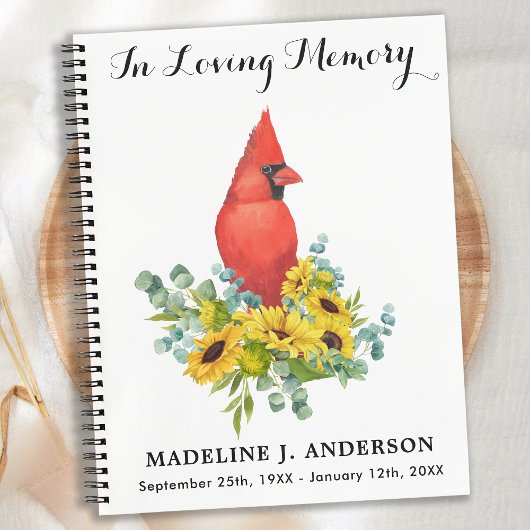 （鳥）ショウジョウコウカンチョウひまわりメモリアル葬儀ゲストブック ノートブック