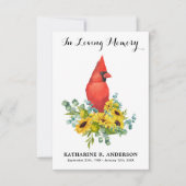 （鳥）ショウジョウコウカンチョウひまわりモダン追悼式 サンキューカード (正面)