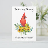 （鳥）ショウジョウコウカンチョウひまわりモダン追悼式 サンキューカード (スタンド正面)