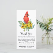 （鳥）ショウジョウコウカンチョウひまわり葬儀記念悔やみや弔慰 サンキューカード (スタンド正面)