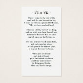 （鳥）ショウジョウコウカンチョウひまわり記念葬式祈りの言葉カード (裏面)