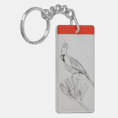 (鳥)ショウジョウコウカンチョウアクリルキーチェーン キーホルダー (正面左)
