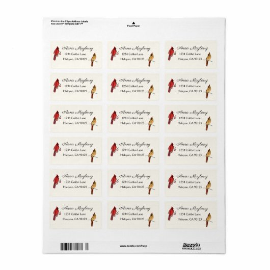 (鳥)ショウジョウコウカンチョウアドレス ラベル (フルシート)