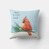 (鳥)ショウジョウコウカンチョウインザスノークリスマスホリデー クッション (裏面)