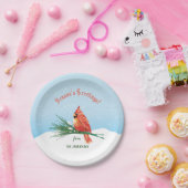 （鳥）ショウジョウコウカンチョウインザスノークリスマスホリデー ペーパープレート (パーティー)