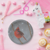 （鳥）ショウジョウコウカンチョウインスノー紙プレート ペーパープレート (パーティー)