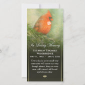 (鳥)ショウジョウコウカンチョウインスプルース4x8悔やみや弔慰感謝の詩 サンキューカード (裏面)