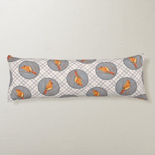 (鳥)ショウジョウコウカンチョウウィンターブランチ絵を描ズオリジナルバードアート ボディピロー (裏面)