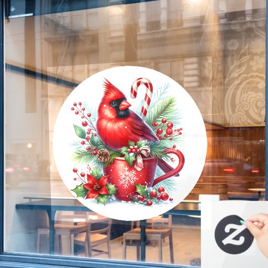 (鳥)ショウジョウコウカンチョウウィンドウの固定 ウィンドウサイン (カフェ窓)