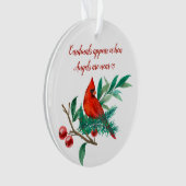 （鳥）ショウジョウコウカンチョウエンジェルスリメンブパーソナライズされたランス写真 オーナメント (正面)