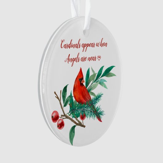 （鳥）ショウジョウコウカンチョウエンジェルスリメンブパーソナライズされたランス写真 オーナメント (正面)