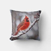 (鳥)ショウジョウコウカンチョウオンウィンターブランチ クッション (正面)