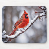 （鳥）ショウジョウコウカンチョウオンウィンターブランチ マウスパッド (正面)