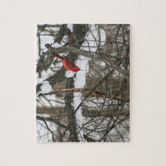 （鳥）ショウジョウコウカンチョウオンスノーブランチ ジグソーパズル (縦)