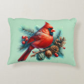 (鳥)ショウジョウコウカンチョウオンパインブランチウィズウィンターベリー アクセントクッション (裏面)