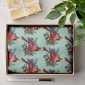 （鳥）ショウジョウコウカンチョウオンパインブランチウィズウィンターベリー 薄葉紙 (ギフト)