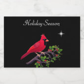 （鳥）ショウジョウコウカンチョウオンブラックアンドレッドホリデイ スパークリングワインラベル (シングルラベル)