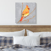 （鳥）ショウジョウコウカンチョウオン枝絵画の – オリジナルバードアート キャンバスプリント (インサイチュ (寝室))