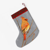 （鳥）ショウジョウコウカンチョウオン枝絵画の – オリジナルバードアート スモールクリスマスストッキング (裏面 (吊り時))