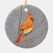 （鳥）ショウジョウコウカンチョウオン枝絵画の – オリジナルバードアート セラミックオーナメント (裏面)