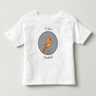 (鳥)ショウジョウコウカンチョウオン枝絵画の – オリジナルバードアート トドラーTシャツ