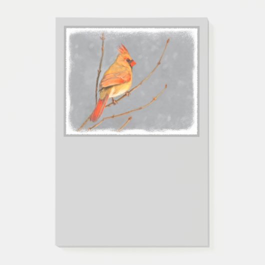 （鳥）ショウジョウコウカンチョウオン枝絵画の – オリジナルバードアート ポストイット (正面)