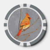 （鳥）ショウジョウコウカンチョウオン枝絵画の – オリジナルバードアート ポーカーチップ (正面)