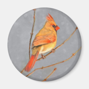 （鳥）ショウジョウコウカンチョウオン枝絵画の – オリジナルバードアート マグネット
