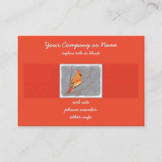 （鳥）ショウジョウコウカンチョウオン枝絵画の – オリジナルバードアート 名刺 (正面)