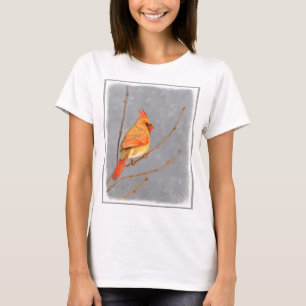 (鳥)ショウジョウコウカンチョウオン枝絵画の – オリジナルバードアート Tシャツ