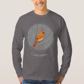 （鳥）ショウジョウコウカンチョウオン枝絵画の – オリジナルバードアート Tシャツ (正面)