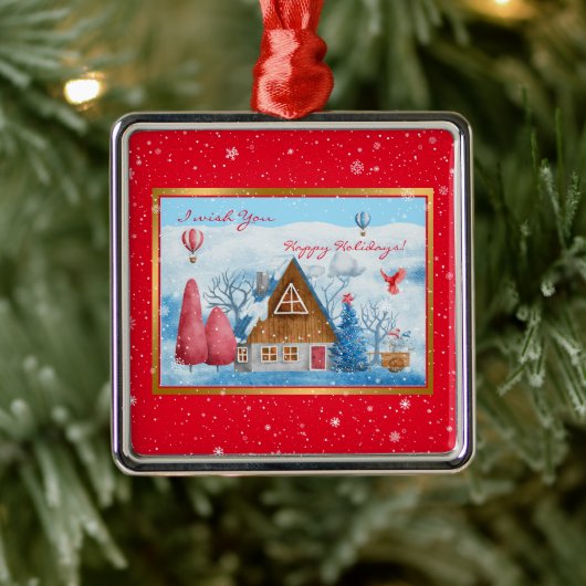 （鳥）ショウジョウコウカンチョウオン横カスタマイズ メタルオーナメント (ツリー)