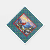 (鳥)ショウジョウコウカンチョウオン緑、青、金ゴールド、クリスマスプレド スタンダードランチョンナプキン (角)