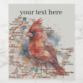 （鳥）ショウジョウコウカンチョウオンVirginia Road Mapカスタマイズ可能 ワインラベル (シングルラベル)