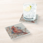 （鳥）ショウジョウコウカンチョウオンVirginia Road Map ガラスコースター (アングル)