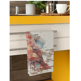 （鳥）ショウジョウコウカンチョウオンVirginia Road Map キッチンタオル