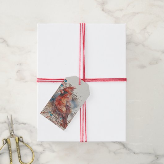 (鳥)ショウジョウコウカンチョウオンVirginia Road Map ギフトタグ (より糸付き)