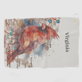 （鳥）ショウジョウコウカンチョウオンVirginia Road Map ゴルフタオル (横)