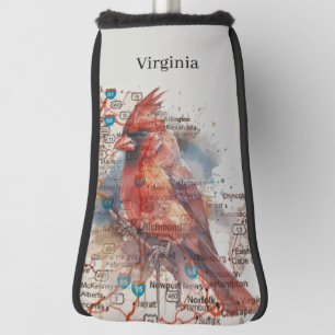 (鳥)ショウジョウコウカンチョウオンVirginia Road Map ゴルフヘッドカバー