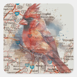 （鳥）ショウジョウコウカンチョウオンVirginia Road Map スクエアシール