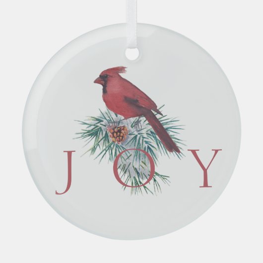 （鳥）ショウジョウコウカンチョウカスタムクリスマスホリデーガラスオーナメント ガラスオーナメント (正面)