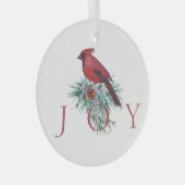 （鳥）ショウジョウコウカンチョウカスタムクリスマスホリデーガラスオーナメント ガラスオーナメント (正面右)
