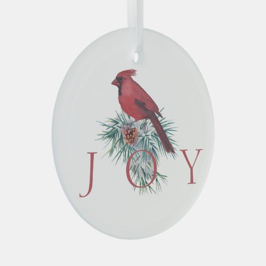 （鳥）ショウジョウコウカンチョウカスタムクリスマスホリデーガラスオーナメント ガラスオーナメント (正面右)