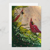 （鳥）ショウジョウコウカンチョウカップルホリデーカード サンキューカード (正面/裏面)