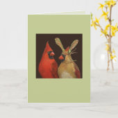 （鳥）ショウジョウコウカンチョウカップル用カード カード (黄色い花)