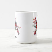 （鳥）ショウジョウコウカンチョウカップル赤い鳥自然 コーヒーマグカップ (中央)