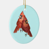 （鳥）ショウジョウコウカンチョウカップル セラミックオーナメント (右)