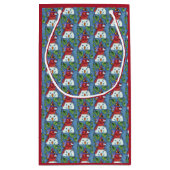 （鳥）ショウジョウコウカンチョウガード雪だるまかわいいクリスマスレッドバード スモールペーパーバッグ (裏面)