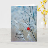 (鳥)ショウジョウコウカンチョウクラシックレッドバードクリスマス励まし カード (黄色い花)