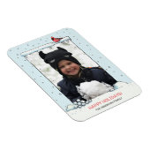 （鳥）ショウジョウコウカンチョウクリスマスカード、漫画の（鳥）ショウジョウコウカンチョウ写真 マグネット (右側)